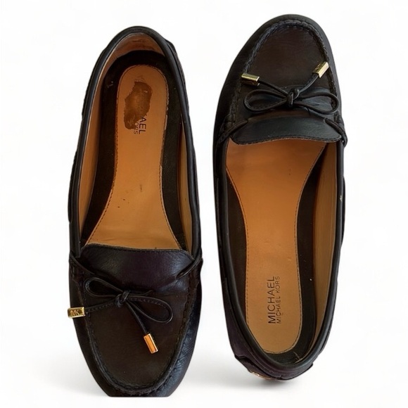 Michael Kors Daisy Leather Moccasin Loafer Black Size 8 - Picture 5 of 6